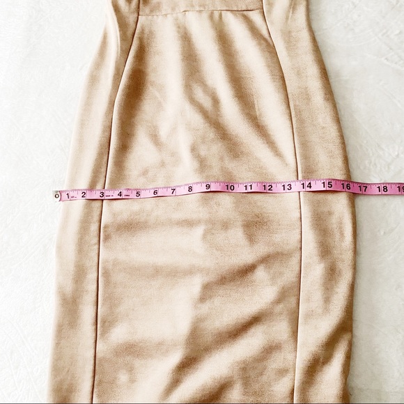Faux Tan Suede Bodycon Dress - Picture 4 of 10